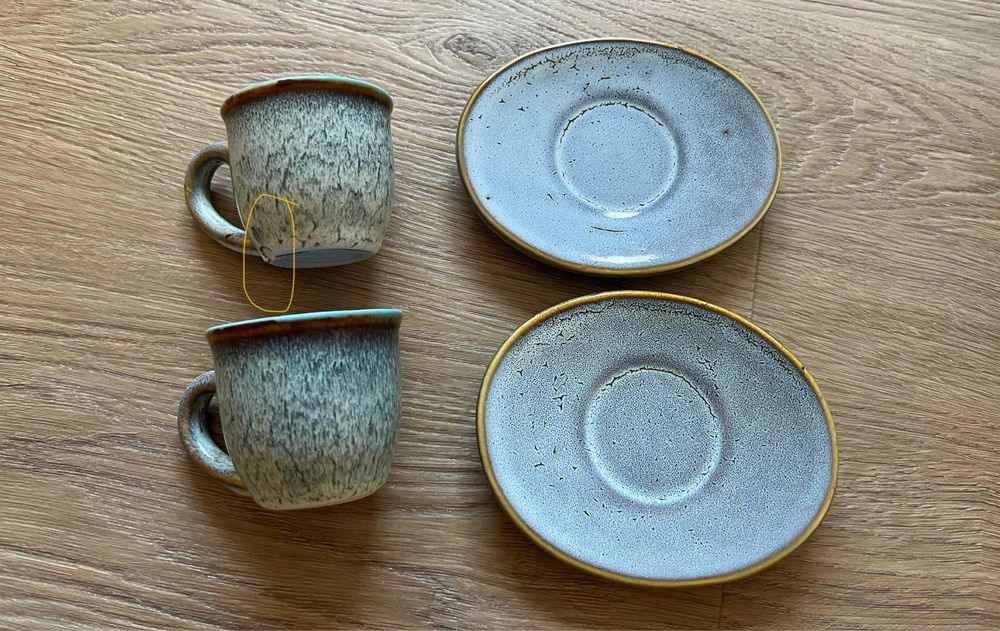Conjunto de 2 chavenas de cafe tons de azul