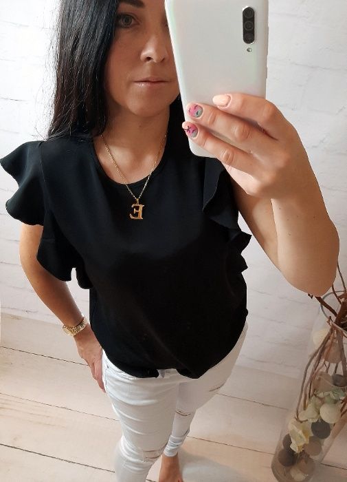 Bluzka falbanki rozm. 36 38 czarna