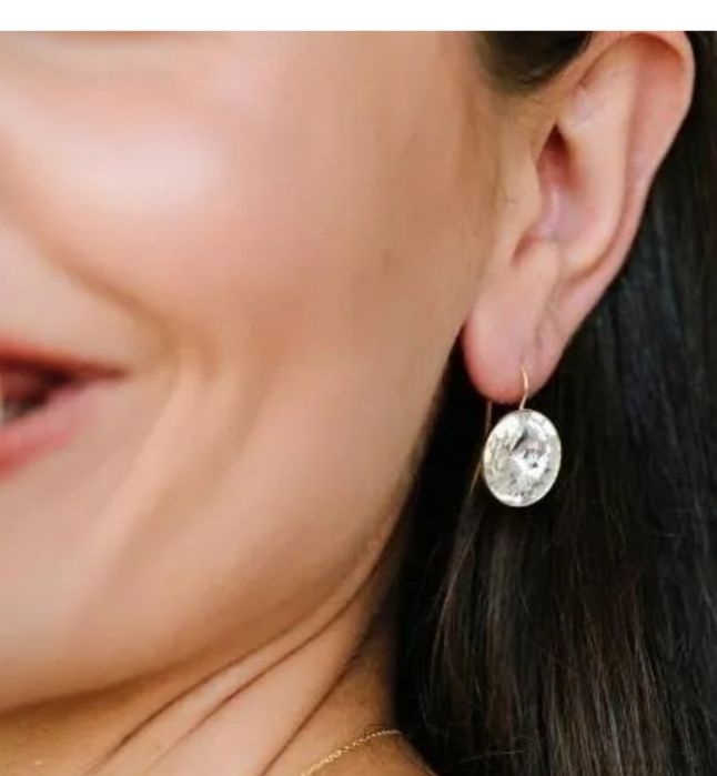 Pozłacane kolczyki Ania Kruk z kryształem