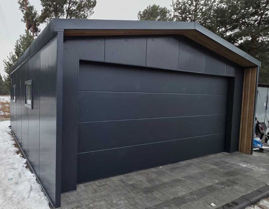 dwustanowiskowu garaż z płty warstwowej 6 x 6 m