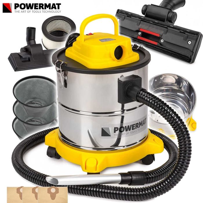 POWERMAT Odkurzacz Przemysłowy Popiołu Kominka Gruzu 2000w PM0497
