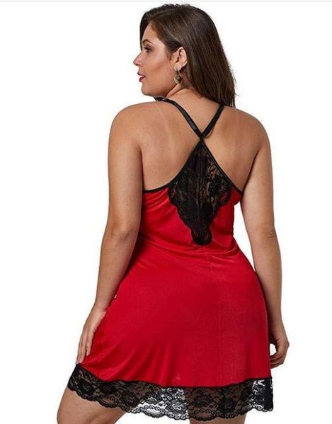 Гарний пеньюар з мереживом великий розмір S-9XL