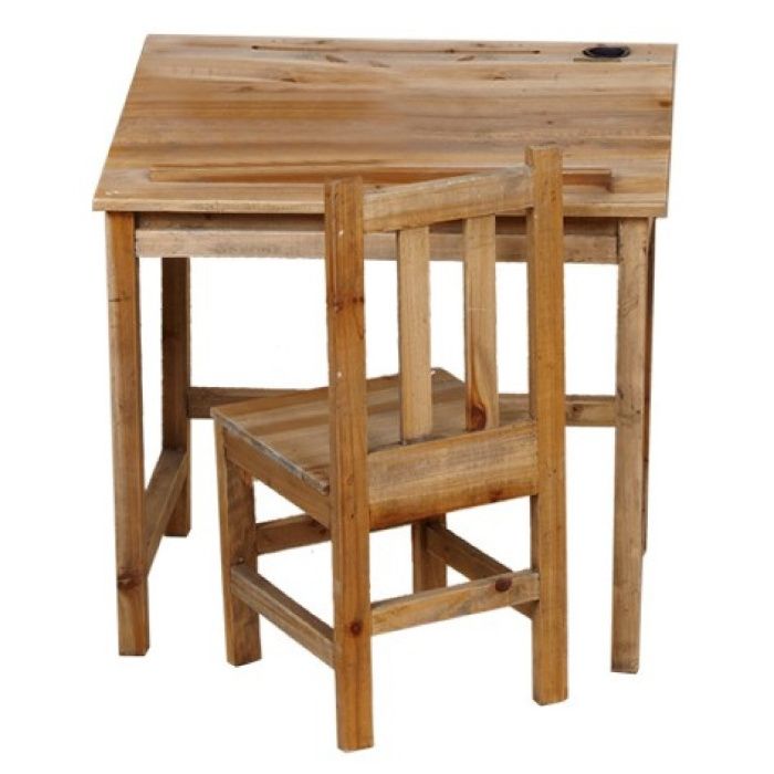 Carteira de Escola Secretária Cadeira Vintage Look-by OVO Home Design