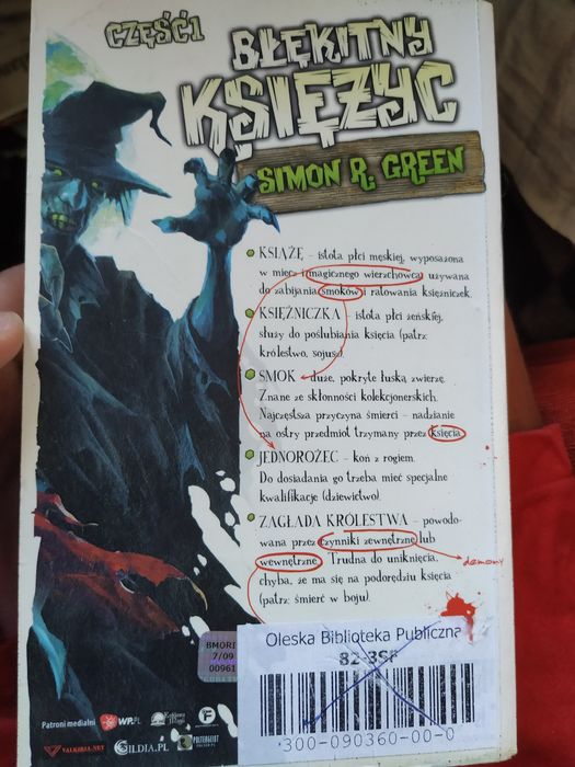 Mały słownik zoologiczny ryby Chrzanowski oraz Błękitny księżyc Simon