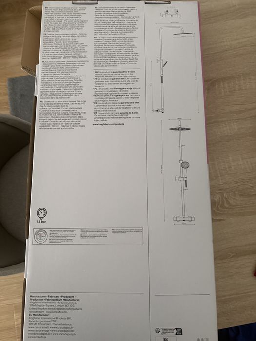 Coluna de duche - nova com torneira termoestatica.