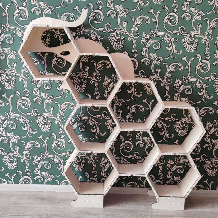 Guarda-roupa geométrico faça você mesmo com prateleiras expressivas