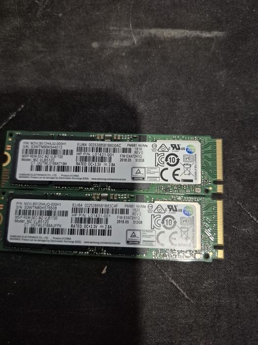 2 x Dysk SSD M2 Nvme 512GB Samsung  żywotność 99%