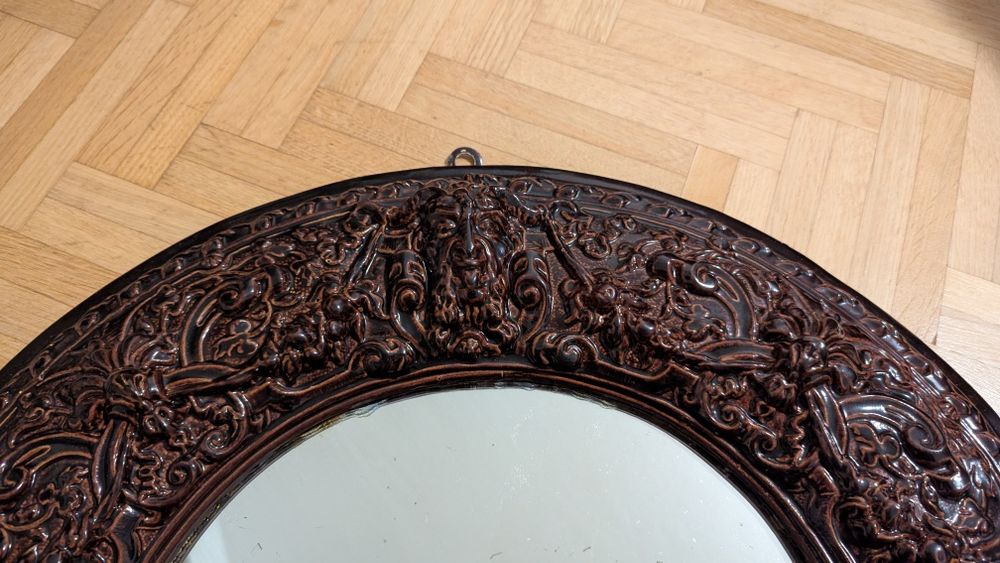 Lustro ozdobne, antykwariat, ceramiczne