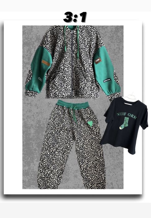 Теплий костюм 3:1 на флісі леопард/Теплый костюм на флисе леопард