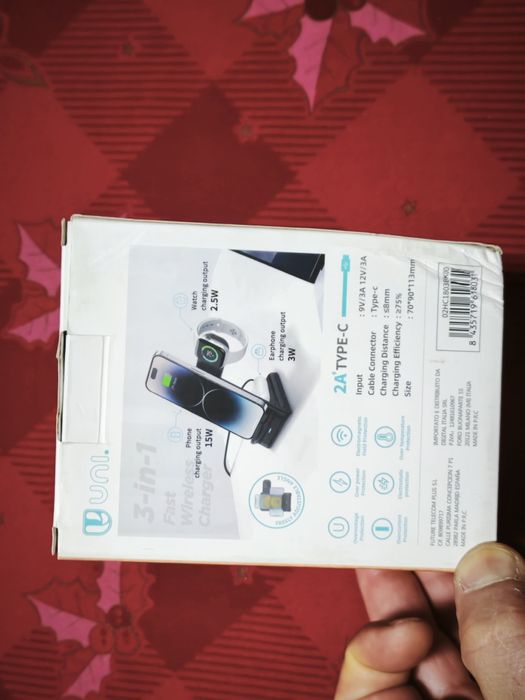 Carregador sem fios 3 em 1