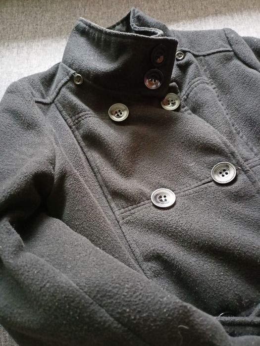 Czarny damski płaszcz zimowy rozm. S (36)