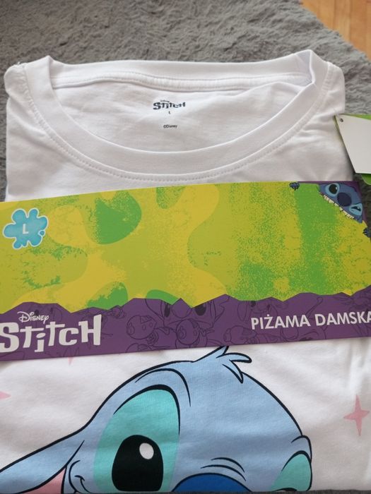 Piżama dwuczęściowa bawełniana damska L Stitch Disney