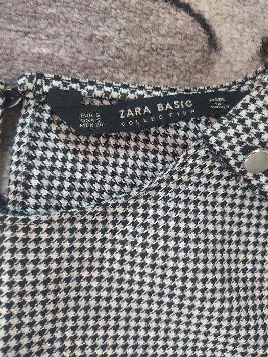 Sukienka Zara oversize czarno biała z długim rękawem jak nowa