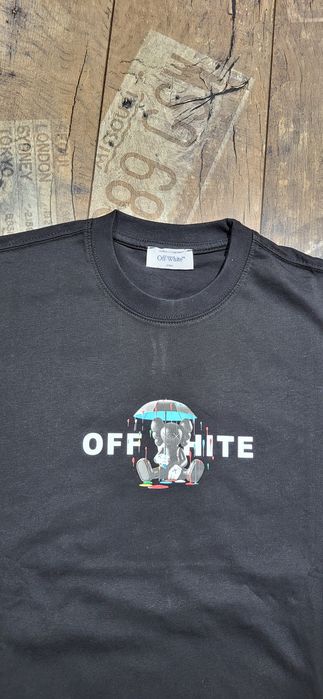 Off white czarna koszulka męska t-shirt bawełna premium parasol M