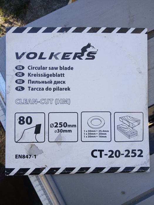 Tarcza do drewna Volkers 250mm/30mm 80T