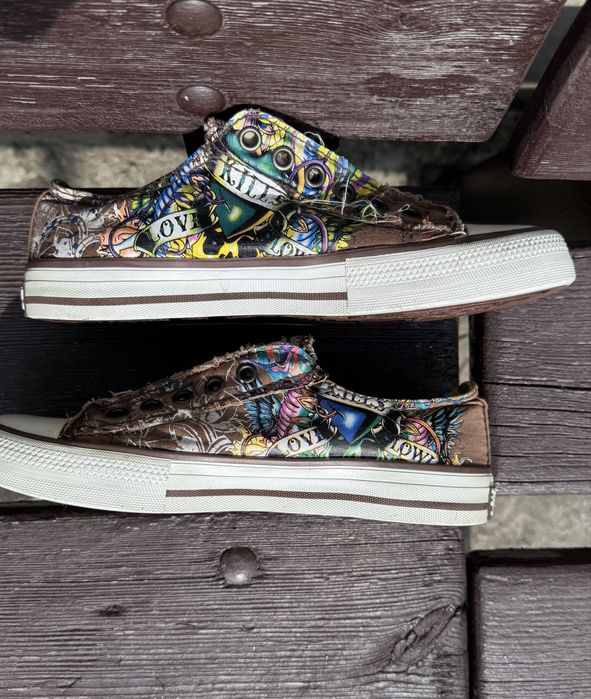 Винтажные кроссовки Y2K Ed Hardy Shoes, размер 37