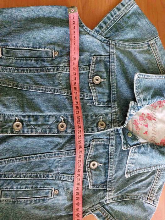 Женский джинсовый пиджак болеро