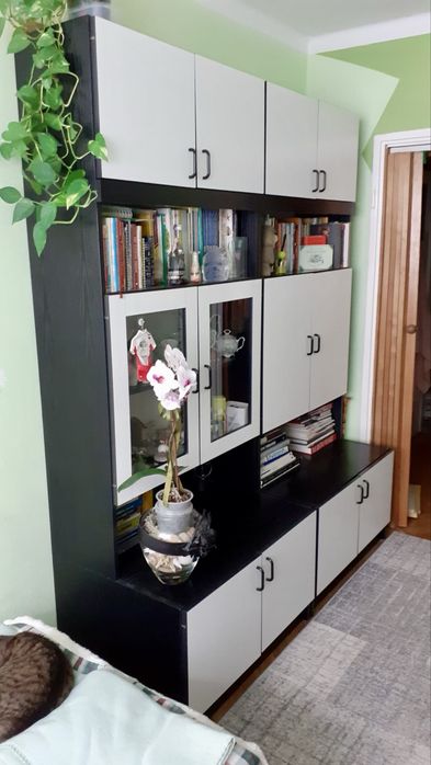 Meble zestaw 4 moduły czarno-biale
