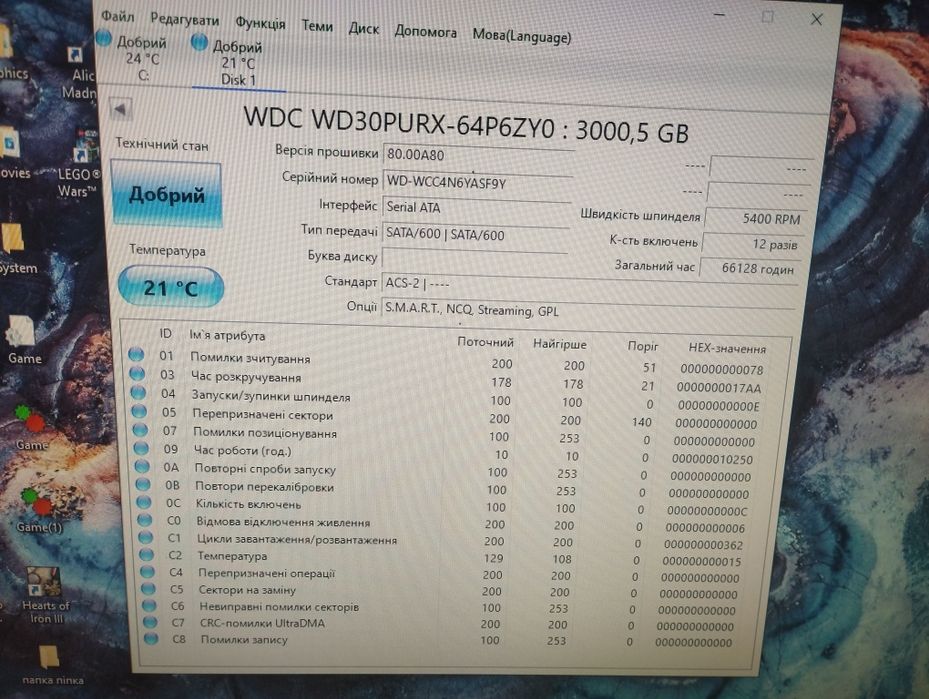 Жеский диск WD 3 Тб