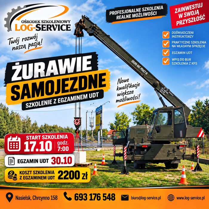 Kurs operatora żurawia samojezdnego udt