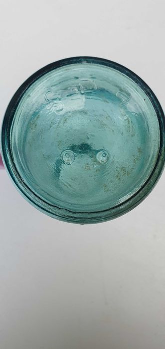 Butelka ZPS niebieskie szkło ozdobna