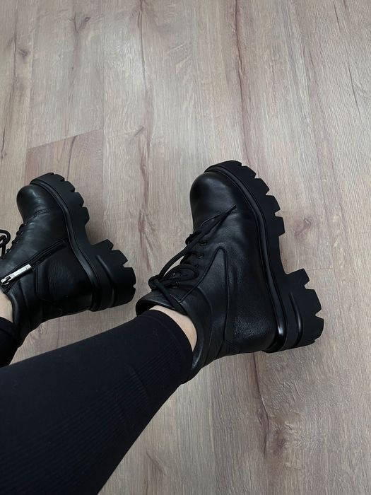 Стильні черевики  vitto rossi. натуральна шкіра і шерсть