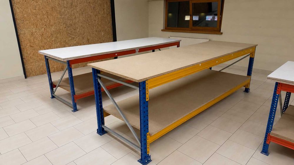 Stół warsztatowy 290 x 90 cm do dużych obciążeń, stół roboczy, stół przemysłowy, stół magazynowy, stół do pakowania, stół kompletacyjny