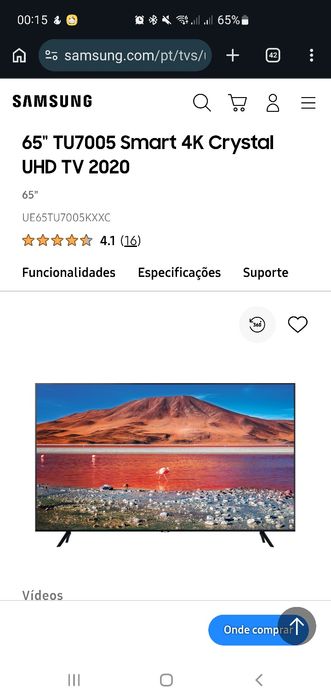 Tv samsung 65 polegadas 4k (LER ATÉ AO FIM)