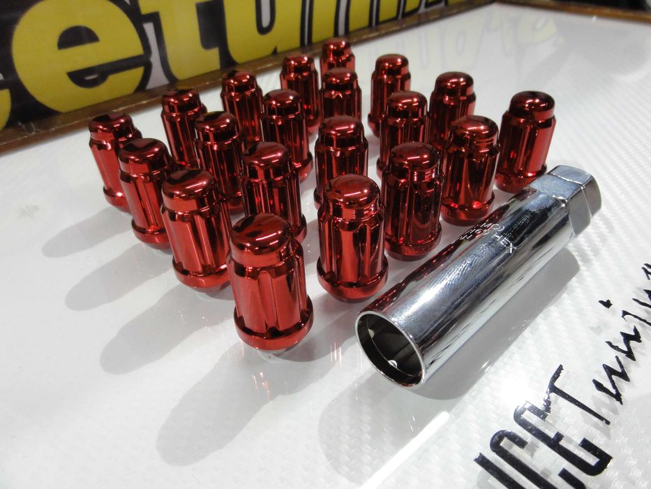 Conjunto 20 porcas Lug Nuts em vermelho, azul, cromado, preto, dourado 35mm 12x1.50 Para Honda, Mazda, Ford, Toyota, Hyundai, Lexus, Mitsubishi