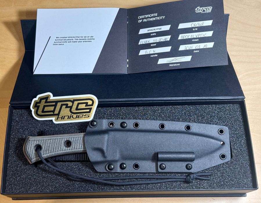 Nowynóż TRC Knives Apocalypse Apocalyptic Black Canvas Micarta Limited