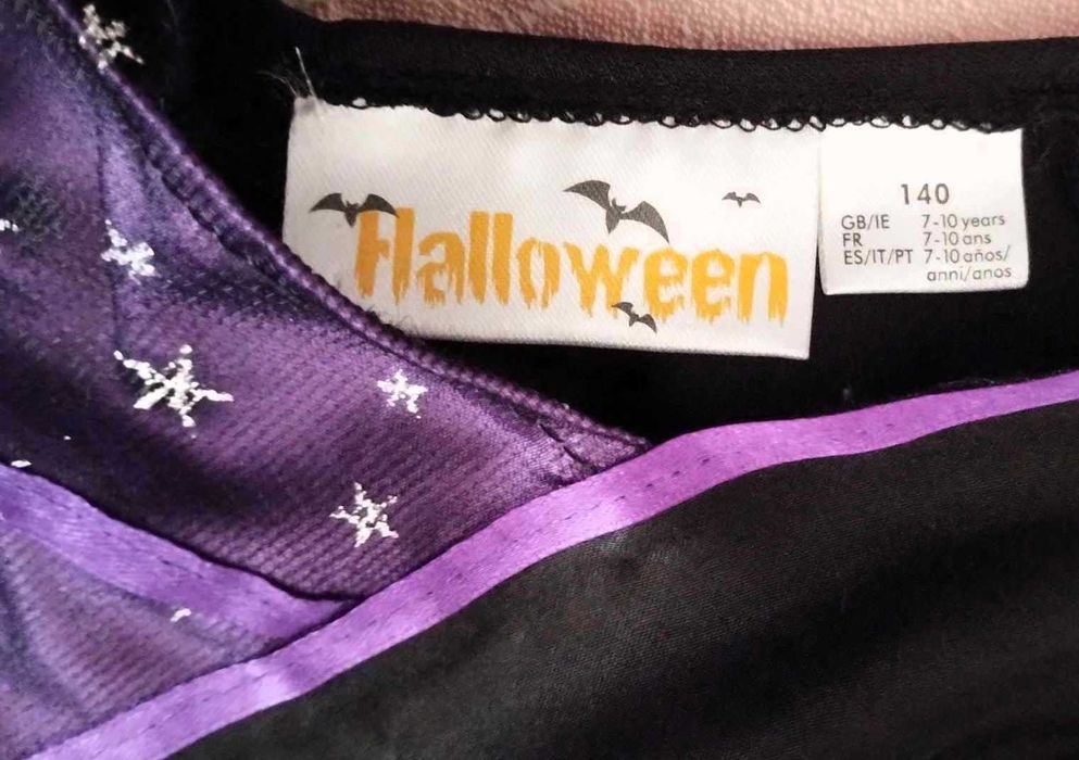 Vestido Halloween Bruxinha 7-10 Anos Chapeu