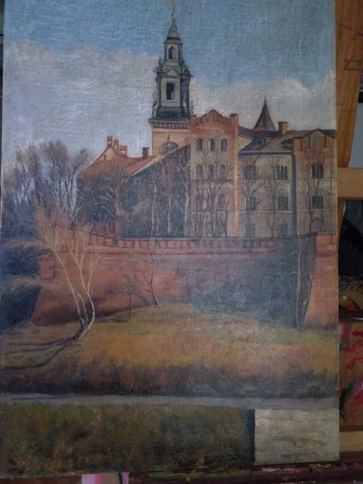 Obraz olejny przedstawiający Wawel malowany przed II wojną światową