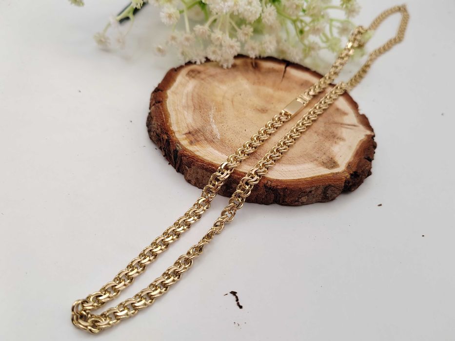 NOWY Złoty Łańcuszek Galibardii Pełny 60cm / Złoto 585