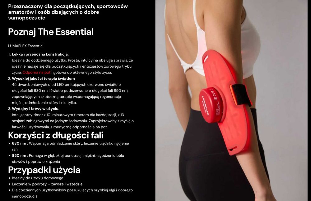 Lumaflex® zestaw/Panel LED terapia światłem RLT FDA wellbeing + kurs