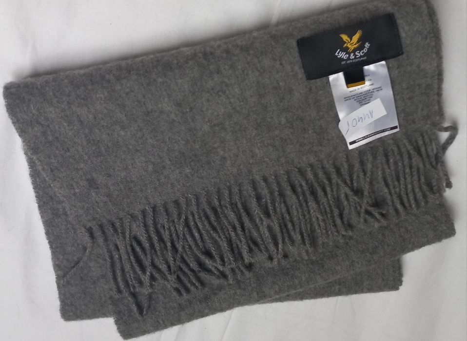 Lyle & Scott szalik 100% wełniany szary szkocki bdb