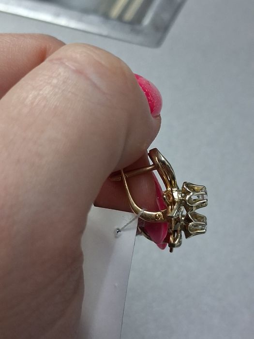 Золотые серьги 585 золоті сережки