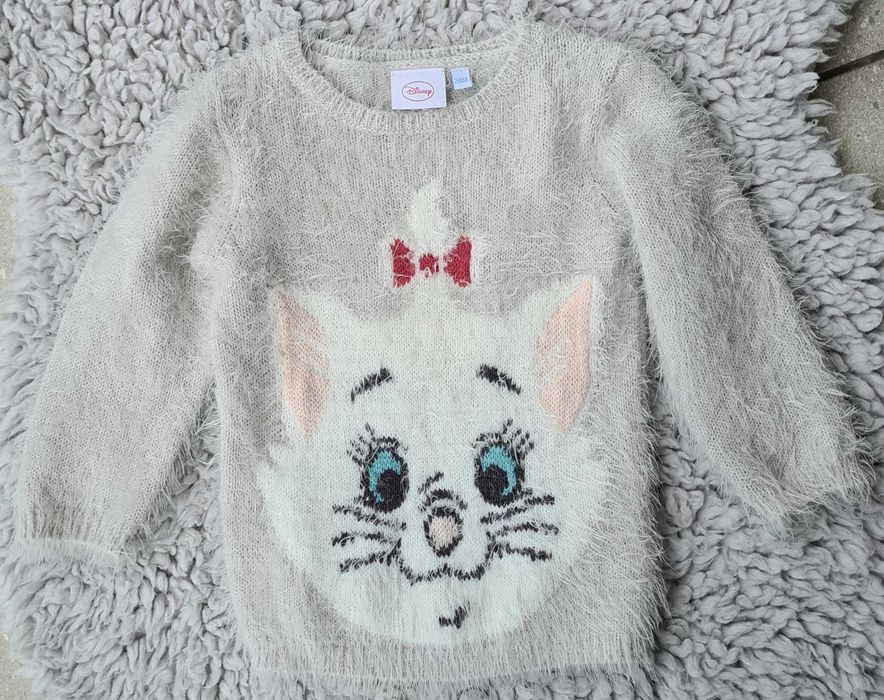 Włochaty ciepły sweter Disney Marie roz 80 /12 mcy