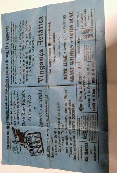 Cartaz do CINE TEATRO Da GUARDA 1946