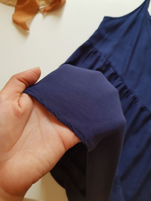 Nowa mini sukienka basic XS/S H&M granatowa lekka na ramiączkach zwiewna na codzień