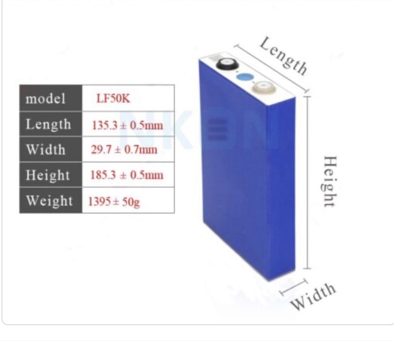 Eve LF50K Prismatic 50Ah - LiFePO4 - 3.2Вольт Оценка A