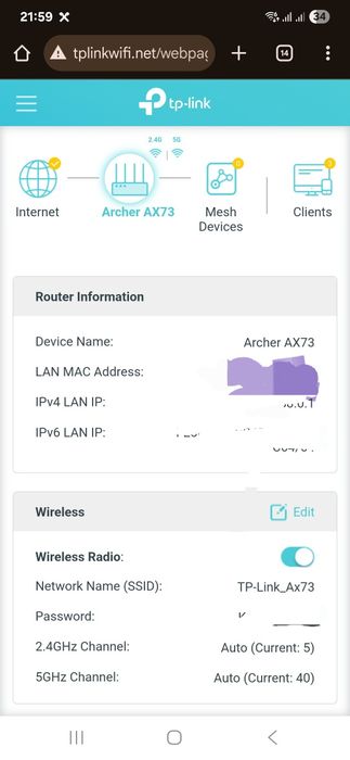 TP-LINK Archer AX73 WiFi6 / AX5400