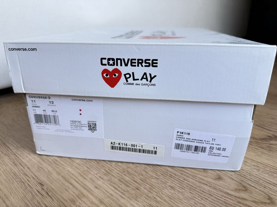 Нові чоловічі кеди Converse Chuck Taylor All Star 70s x Comme des Garçons PLAY