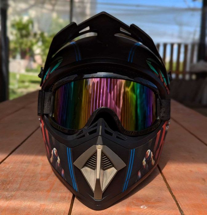 Мотошолом кросовий, шлем, шолом  +  ОКУЛЯРИ