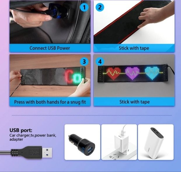 Бегущая строка разные размеры от 35смх10см до 3мХ40см светодидная