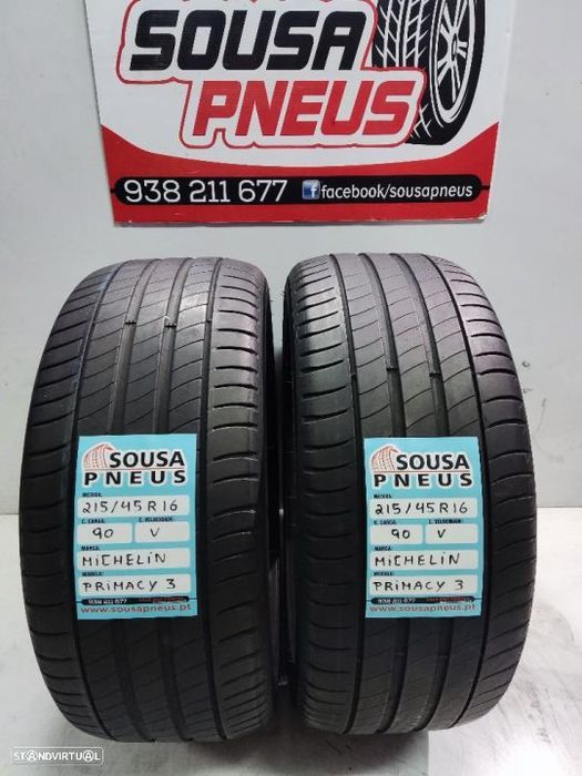 2 pneus semi novos 215-45r16 michelin - oferta dos portes 90 EUROS