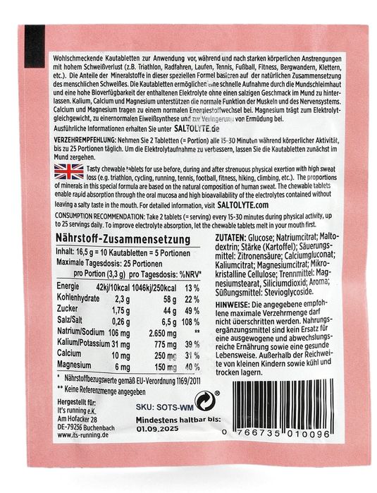 Elektrolity Saltolyte Chewing Tablets 10 - watermelon