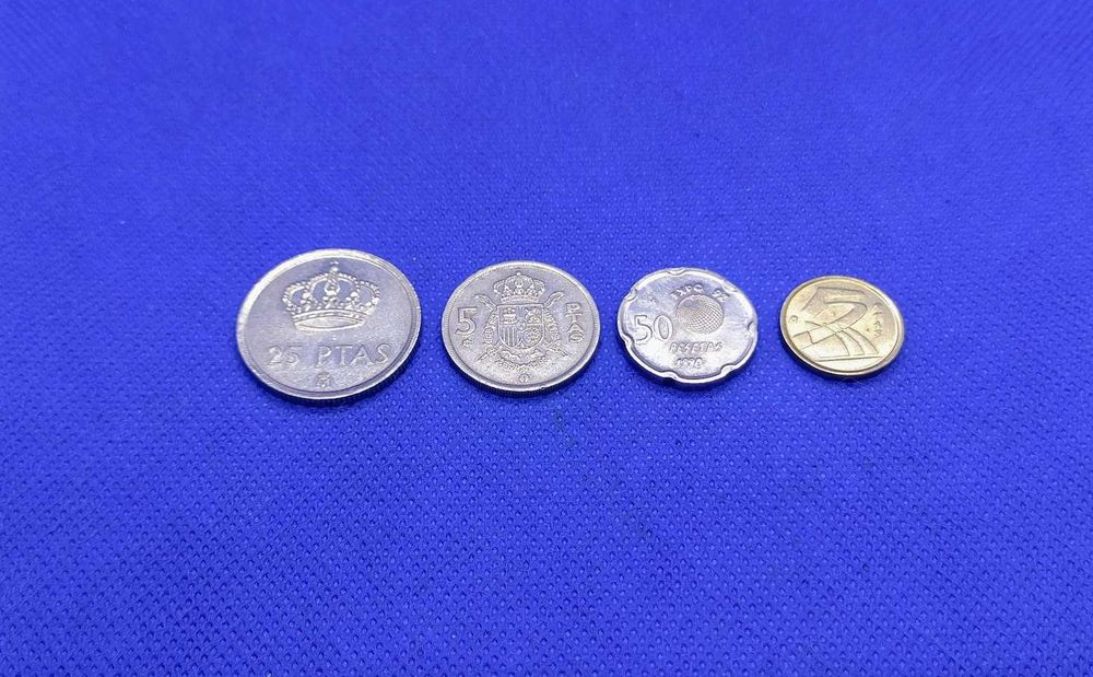 Lote de 4 moedas correntes Pesetas