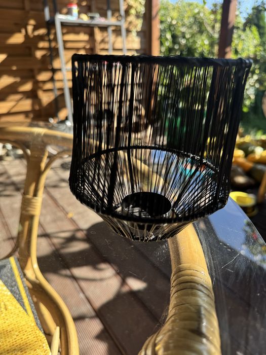 Czarny swiecznik indystrualny boho loft Tanio