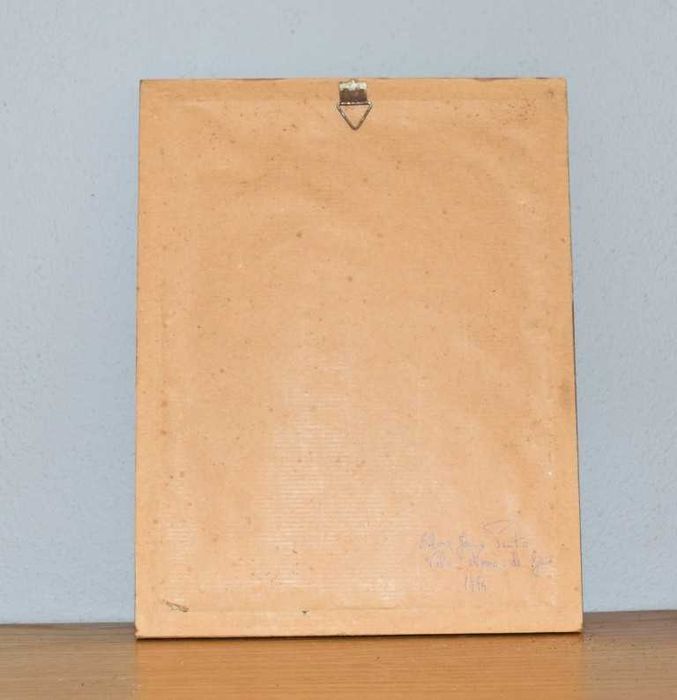 Quadro artesanal feito com folhas secas – assinado pela autora (1994)