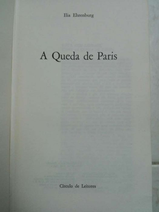 A queda de Paris - Ilia Ehrenburg